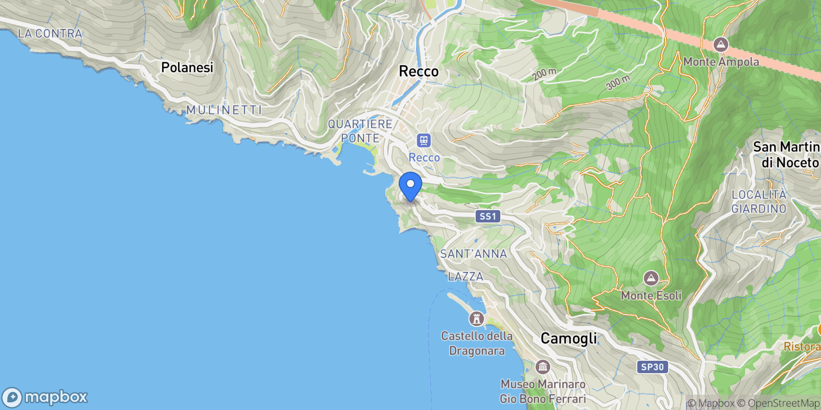 Map showing Via Privata Gaiassa 9, Recco, Liguria, Italy.