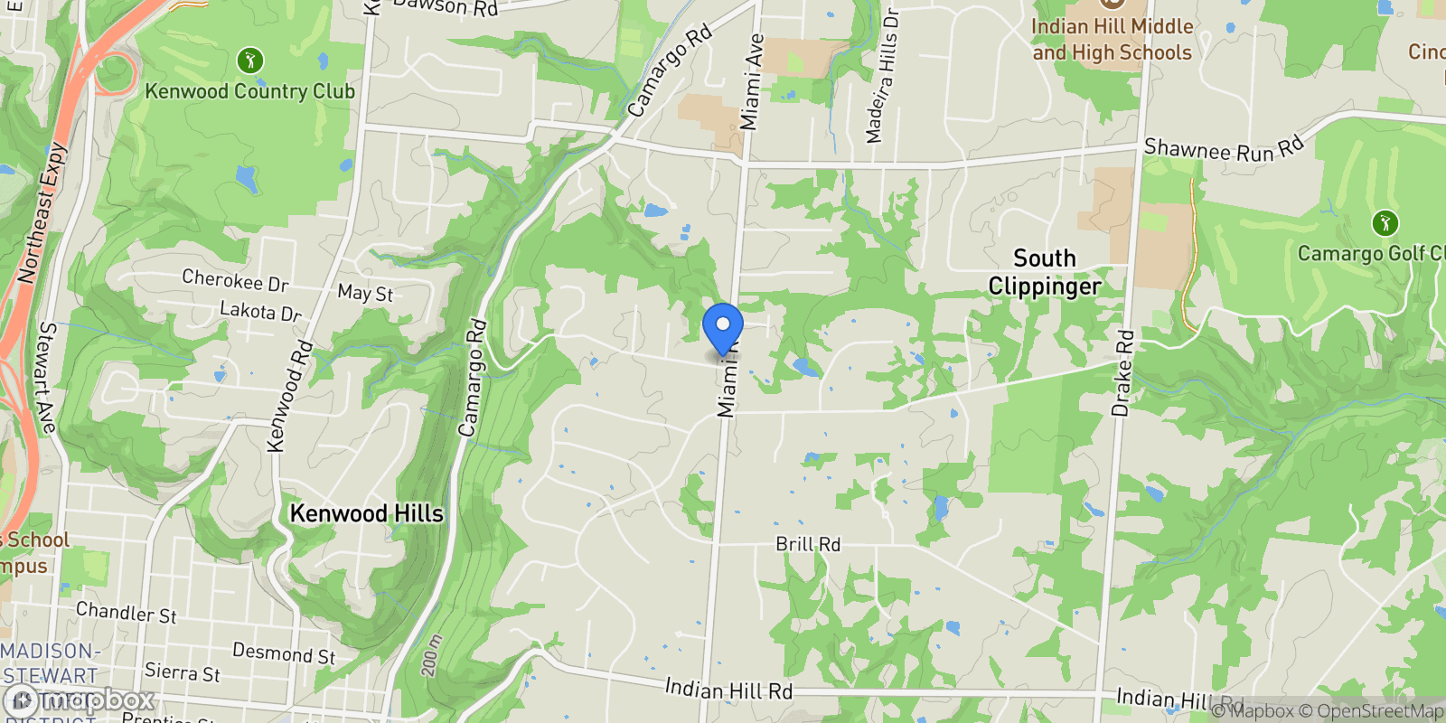 Map showing 5805 Miami Road, Indian Hill, OH 45243, Indian Hill, Ohio, United States.