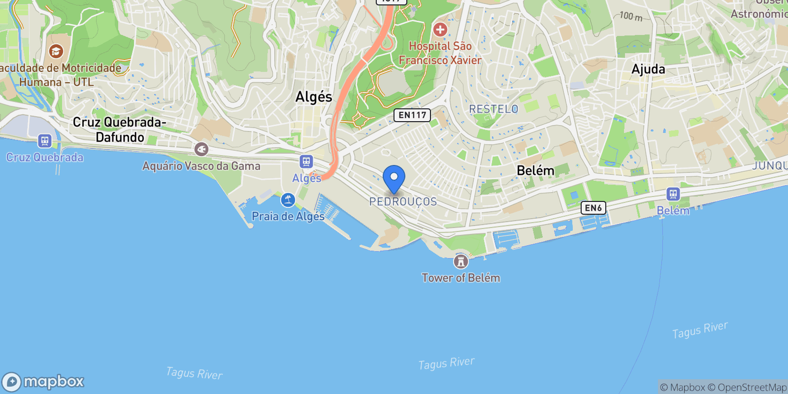 Map showing R. Fernão Mendes Pinto, 1400 Lisboa, Portugal, Belem, Lisbon, Portugal.