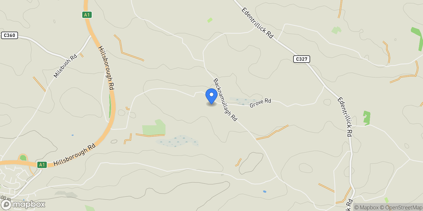 Map showing Grove Road, Dromore, County Down, Dromore, Northern Ireland, United Kingdom.