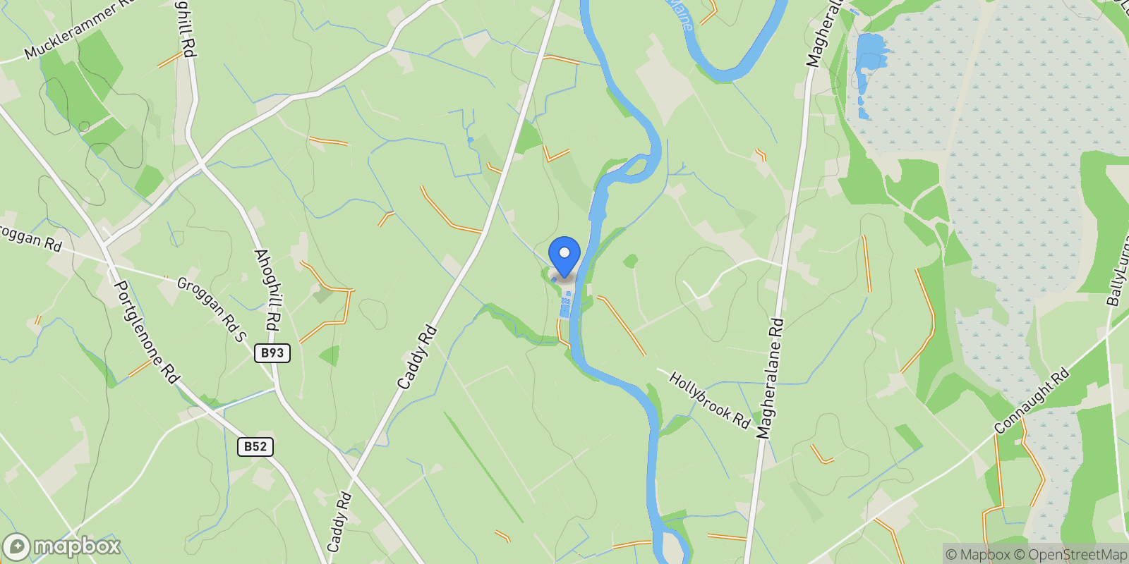 Map showing 33 Caddy Road, Randalstown, Antrim, County Antrim, Randalstown, Northern Ireland, United Kingdom.