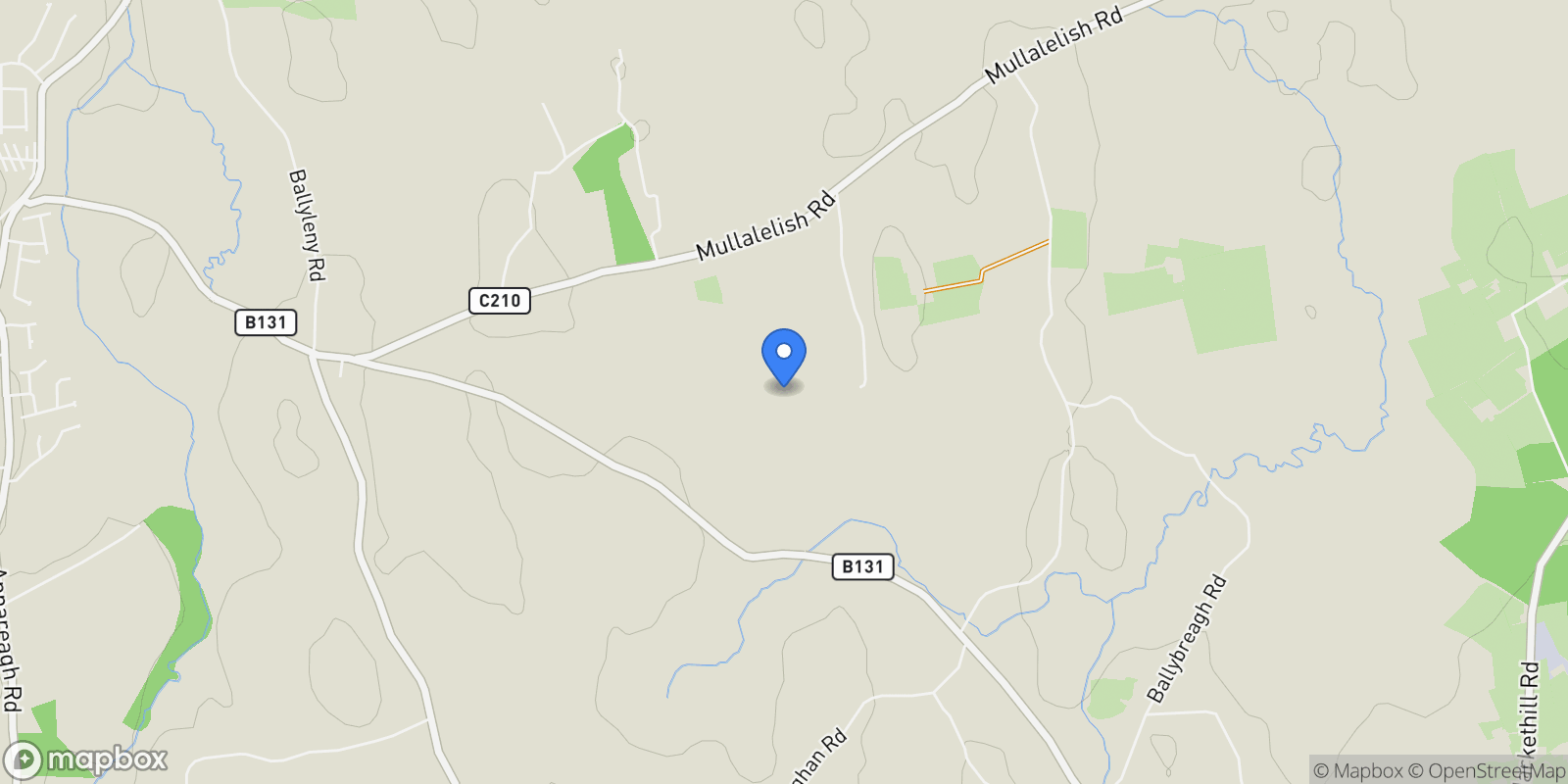 Map showing Badgers Lane, 107 Mullalelish Road, Richhill, Armagh, Richhill, Northern Ireland, United Kingdom.
