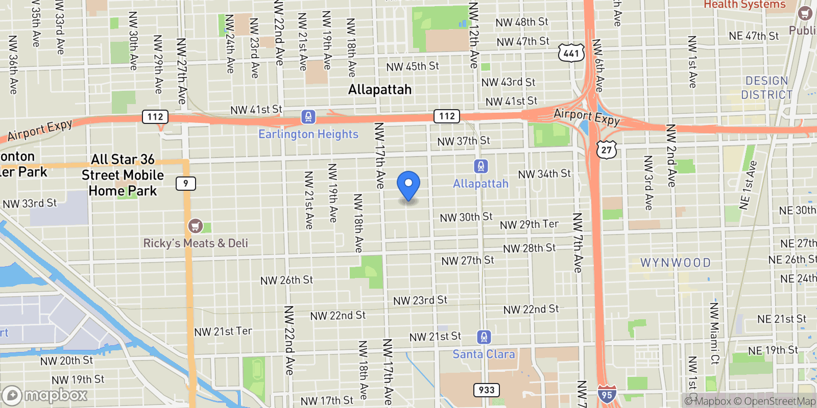 Map showing 3121 North West 15th Avenue, Miami, FL 33142, Miami, Florida, United States.