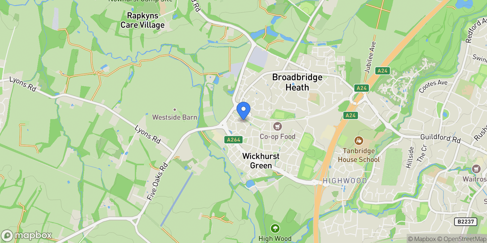 Map showing 46 Heydon Way, Broadbridge Heath, Horsham, RH12 3GN, Horsham, England, United Kingdom.