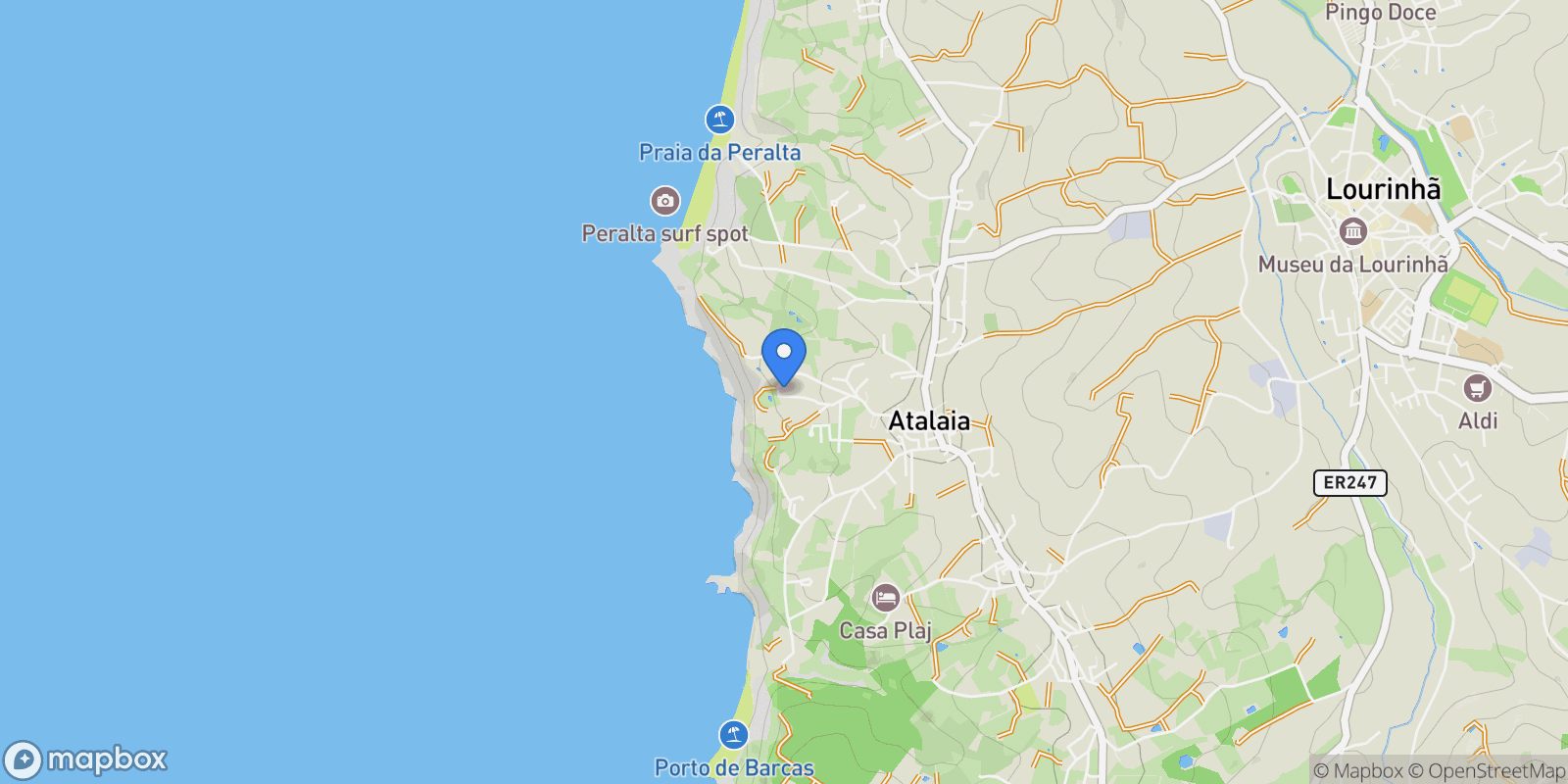 Map showing ESTR VALE BRAVO 20, Lourinha e Atalaia, Lisbon, Portugal.