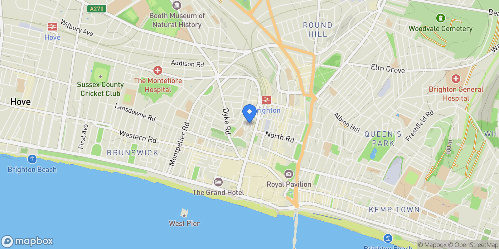 Map showing 10 North Gardens, Brighton, BN1 3LB, Brighton and Hove, England, United Kingdom.