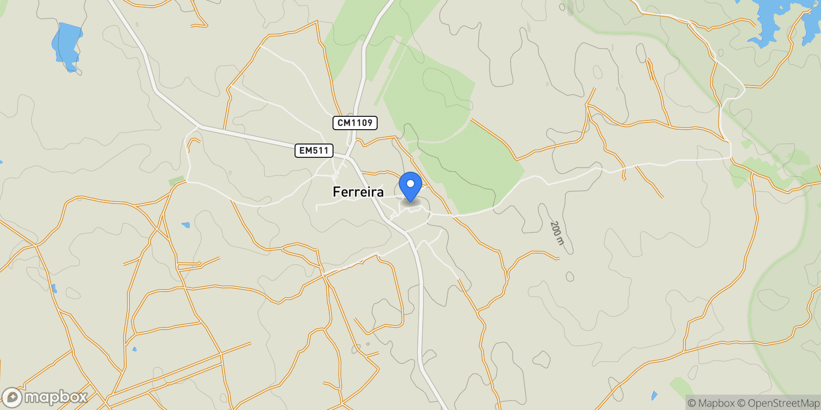 Map showing Ferreira de Capelins, Portugal, Capelins (Santo Antonio), Évora District, Portugal.