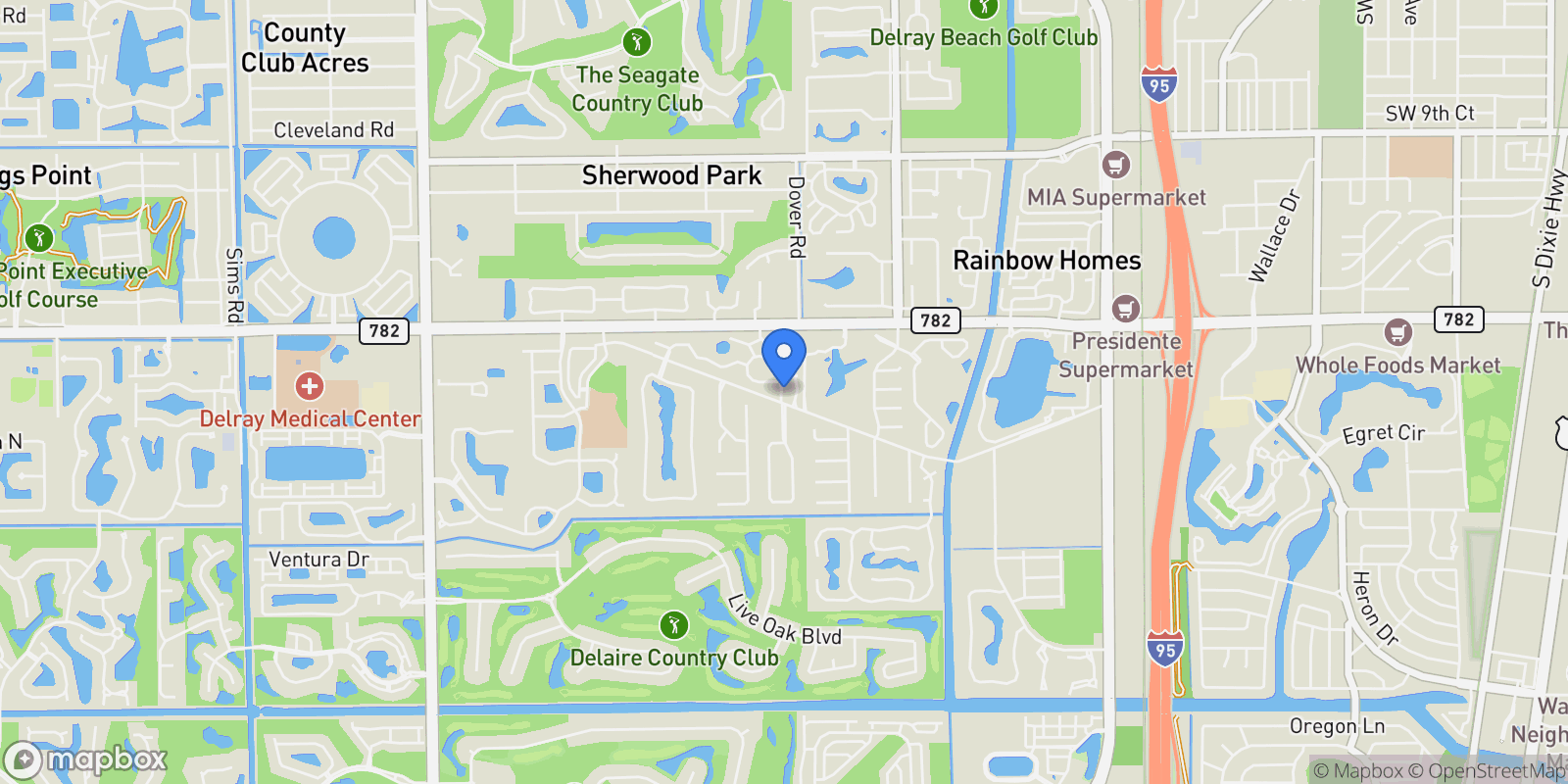 Map showing 1825 Copley Pl, Delray Beach, FL 33445, Delray Beach, Florida, United States.