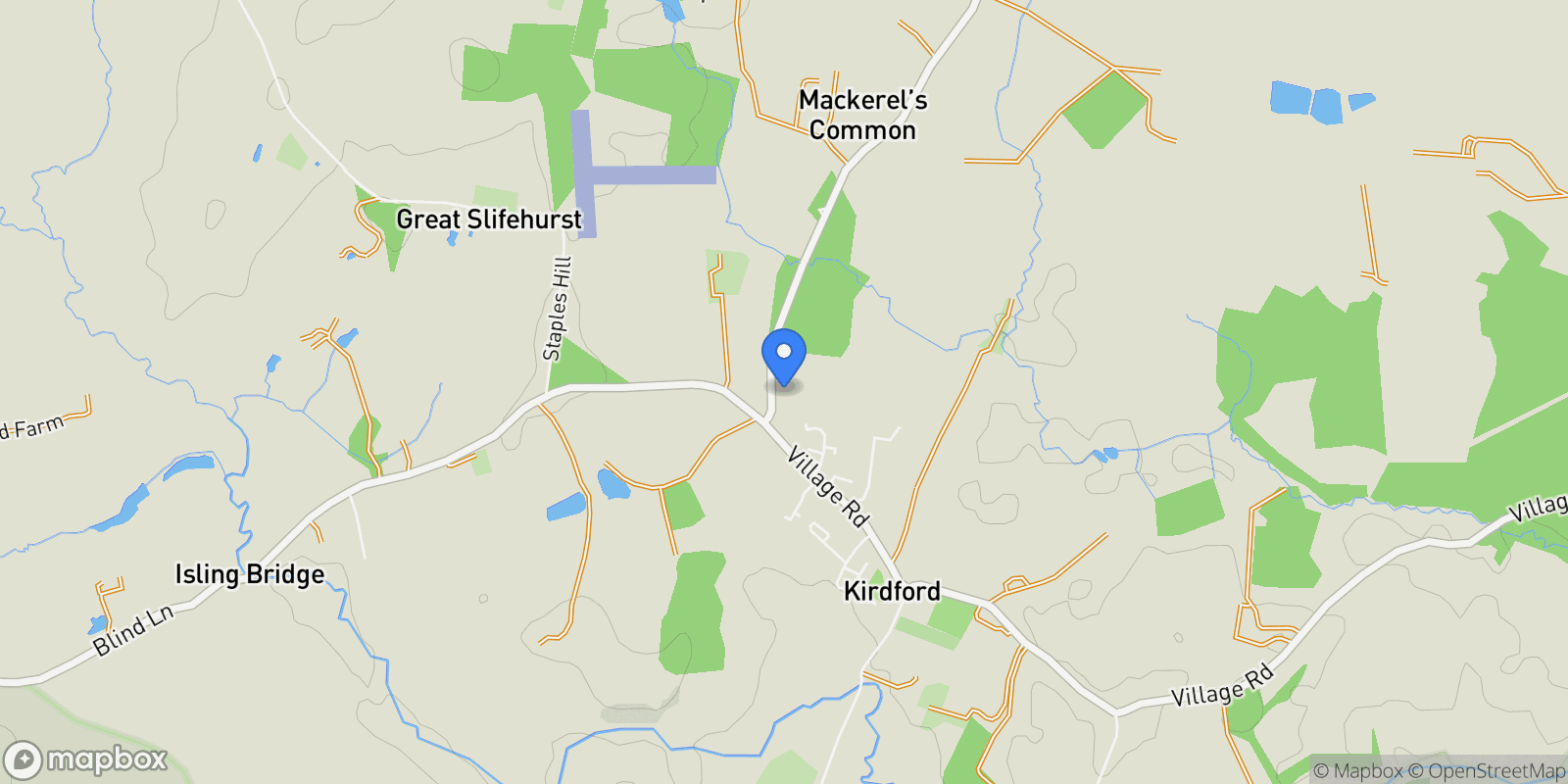 Map showing 9, Maple Drive, Orchard Park, Plaistow Road, Kirdford, RH14 0JD, Kirdford, England, United Kingdom.