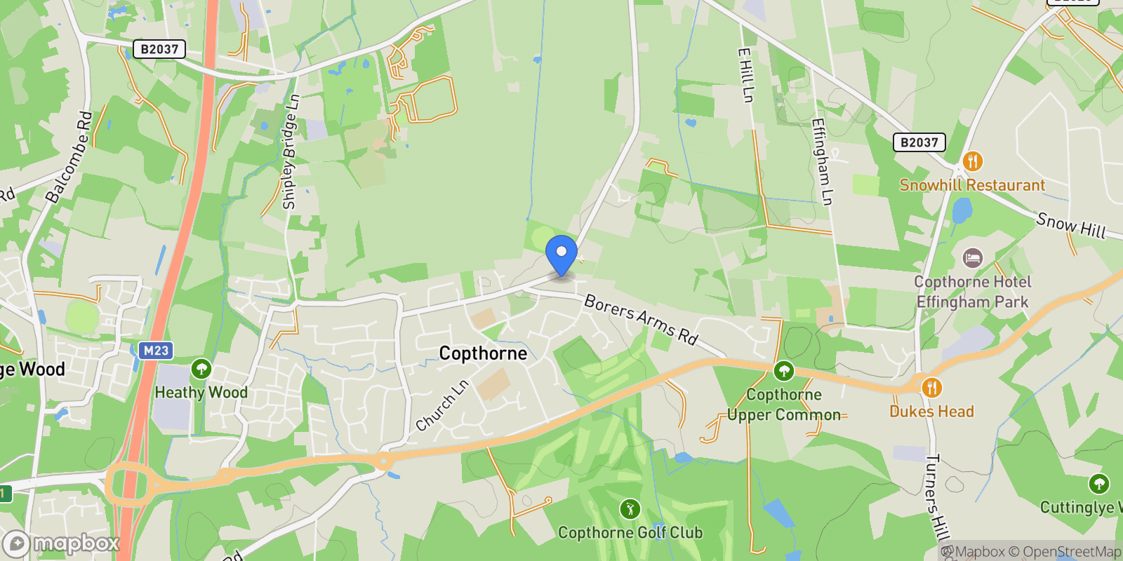 Map showing 7 St. Francis Gardens, Copthorne, Crawley, RH10 3JS, Copthorne, England, United Kingdom.