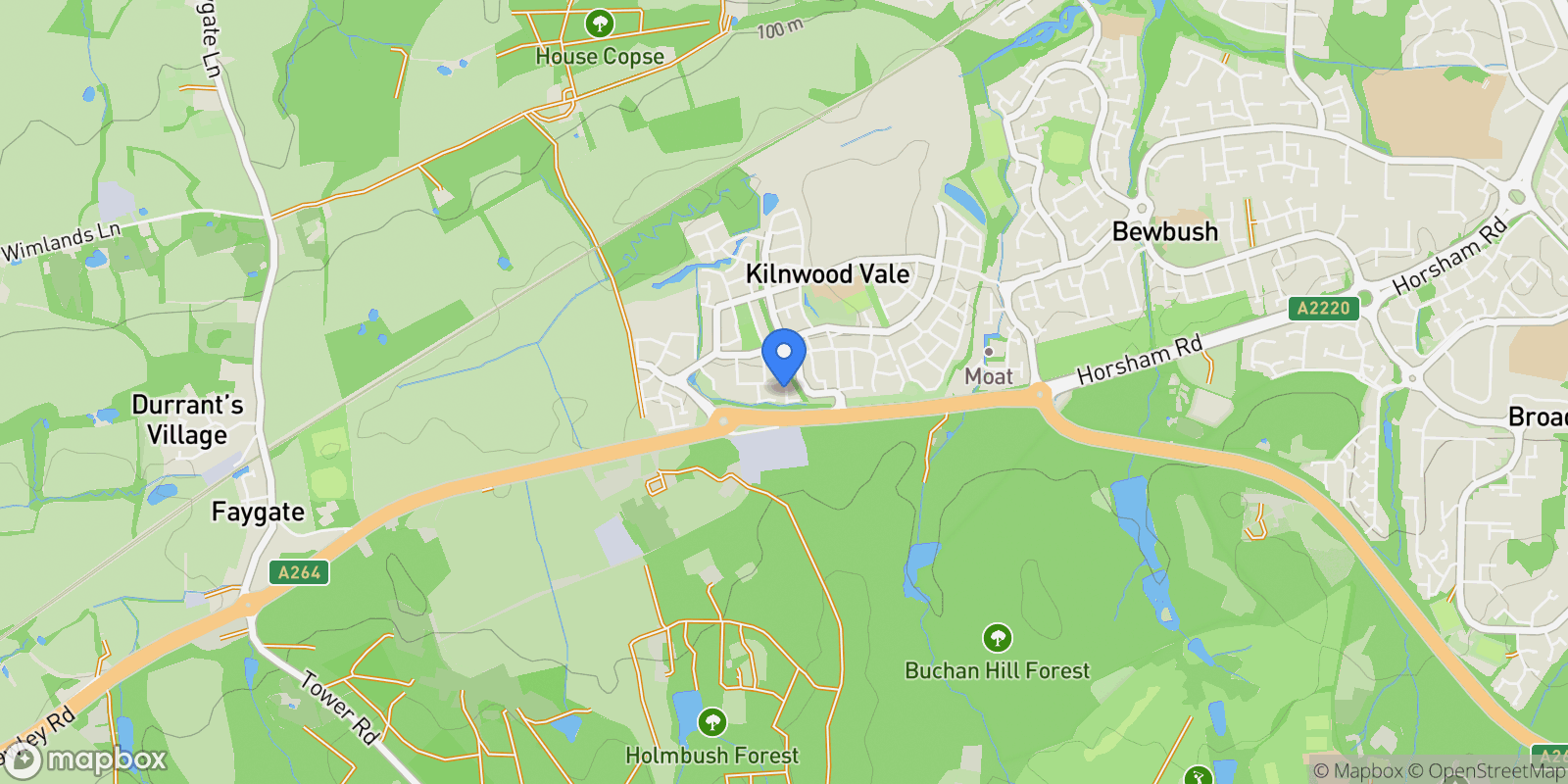 Map showing 68 Beeches Way, Faygate, Horsham, RH12 0AD, Horsham, England, United Kingdom.