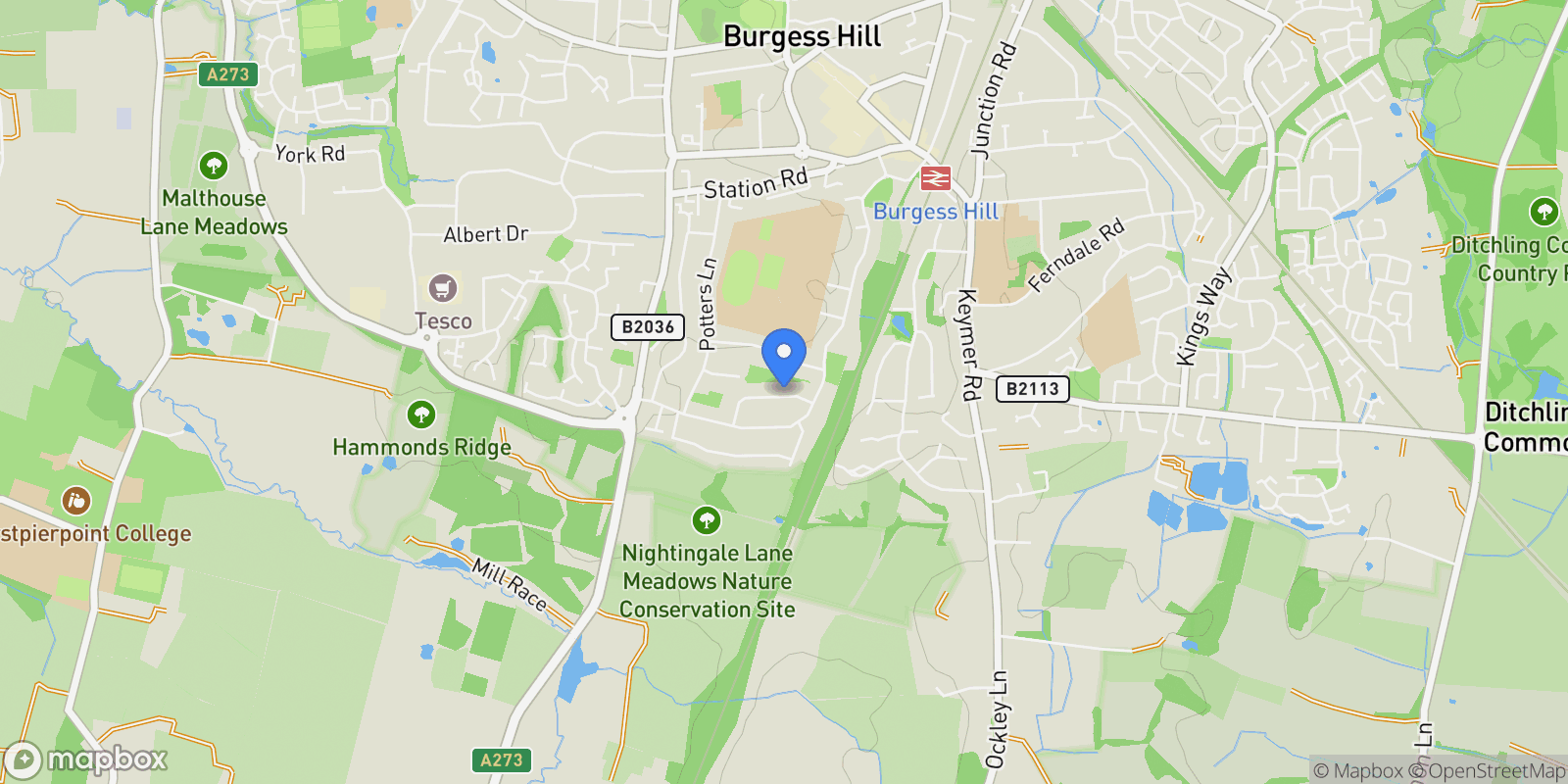 Map showing 16 Priory Road, Burgess Hill, RH15 9HB, Burgess Hill, England, United Kingdom.