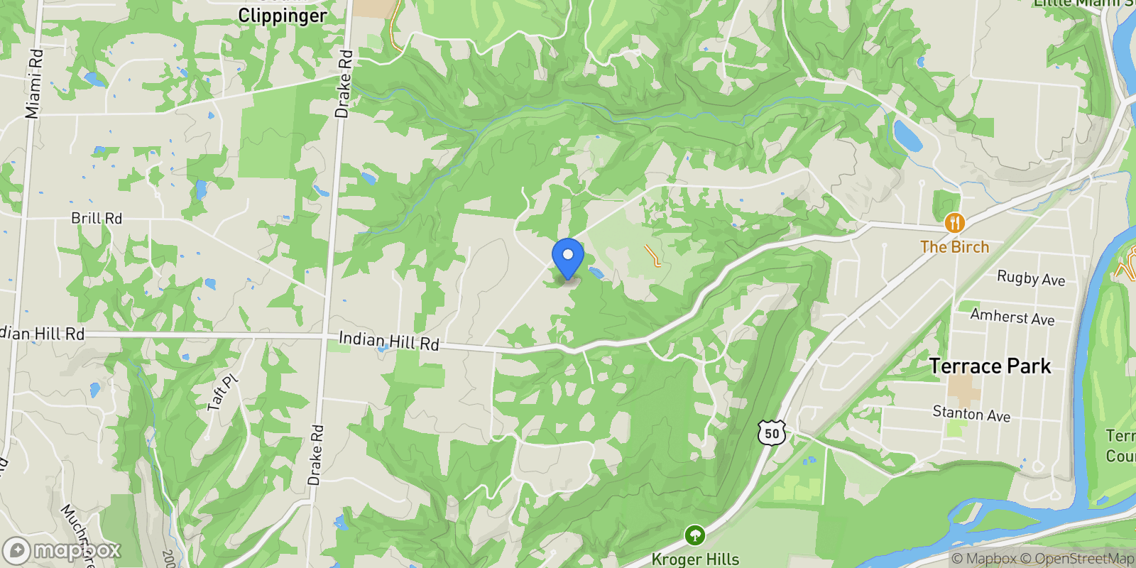Map showing 8765 Old Indian Hill Road, Cincinnati, OH 45243, Cincinnati, Ohio, United States.