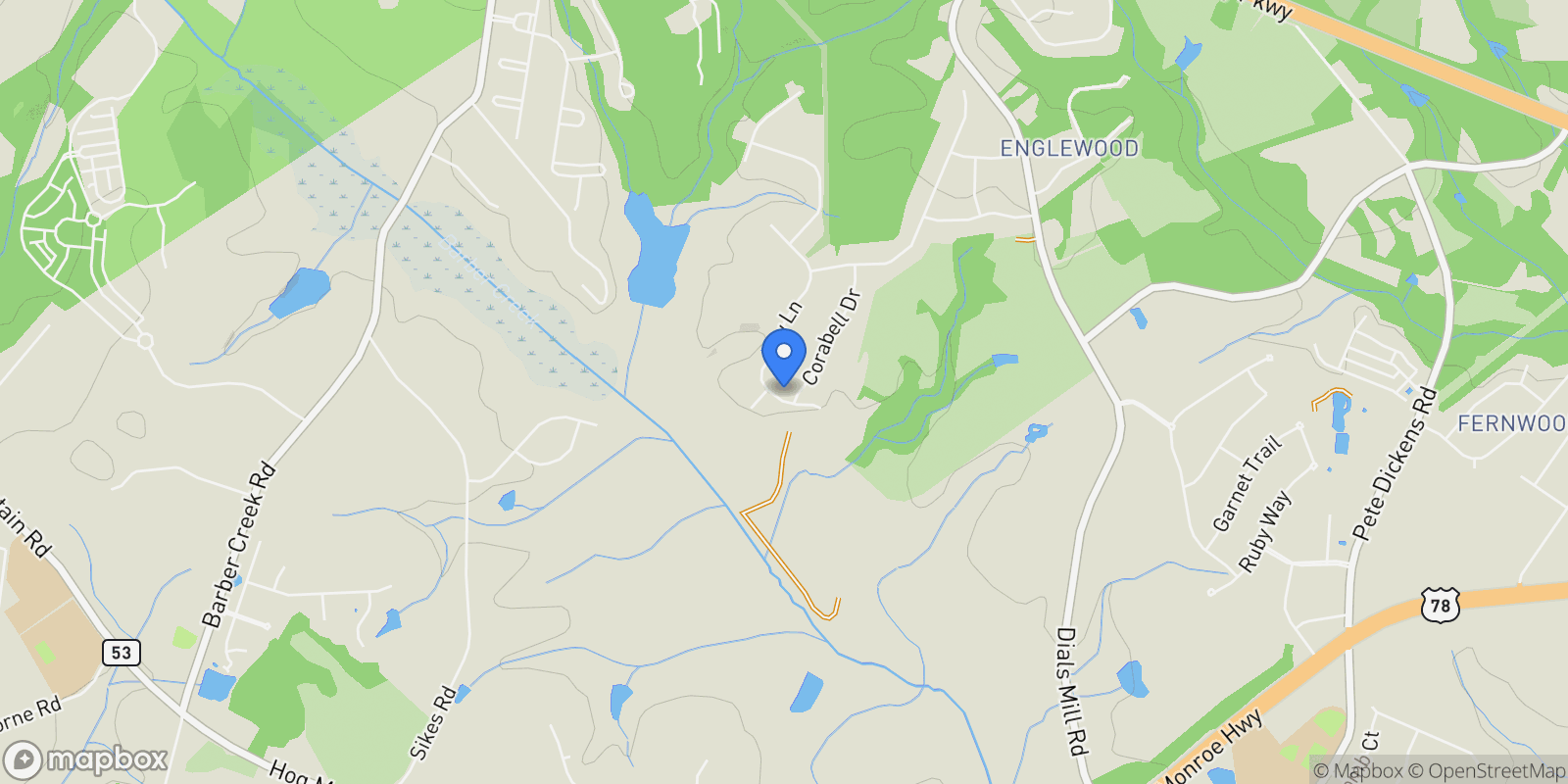 Map showing 2986 Coralbell Drive, Winder, Georgia, United States.