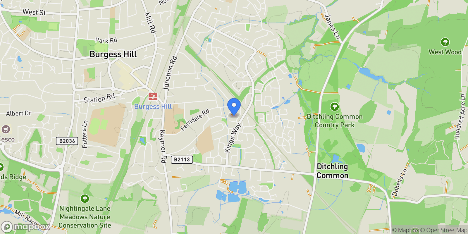 Map showing 2 Badgers Walk, Burgess Hill, RH15 0AE, Burgess Hill, England, United Kingdom.