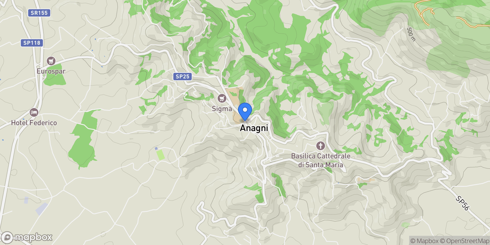 Map showing 03012 Anagni, Province of Frosinone, Italy, Anagni, Lazio, Italy.
