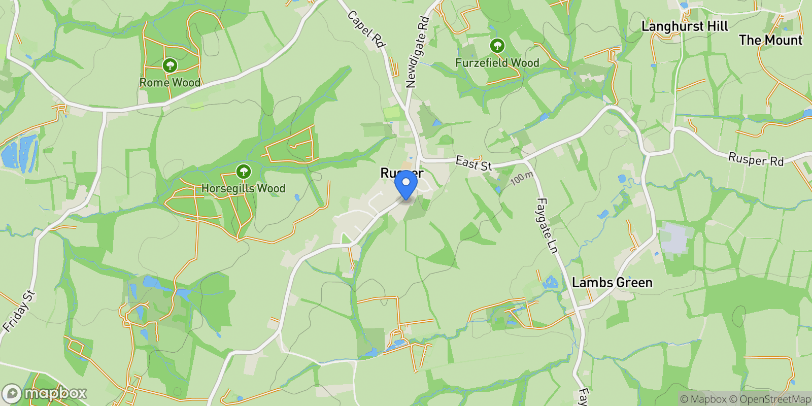 Map showing Croft Garden Horsham Road, Rusper, Horsham, RH12 4PR, Rusper, England, United Kingdom.