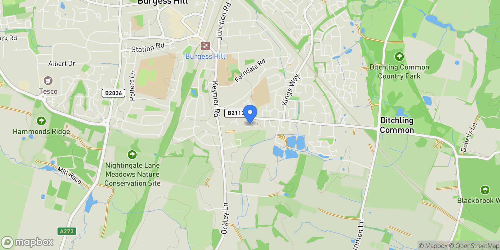 Map showing 2 Folders Gardens, Burgess Hill, RH15 0FY, Burgess Hill, England, United Kingdom.