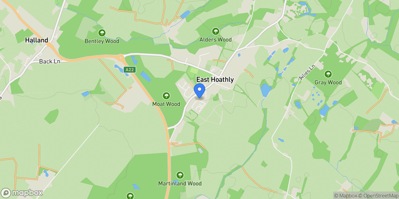 Map showing 1 Juziers Drive, East Hoathly, Lewes, BN8 6AE, East Hoathly, England, United Kingdom.