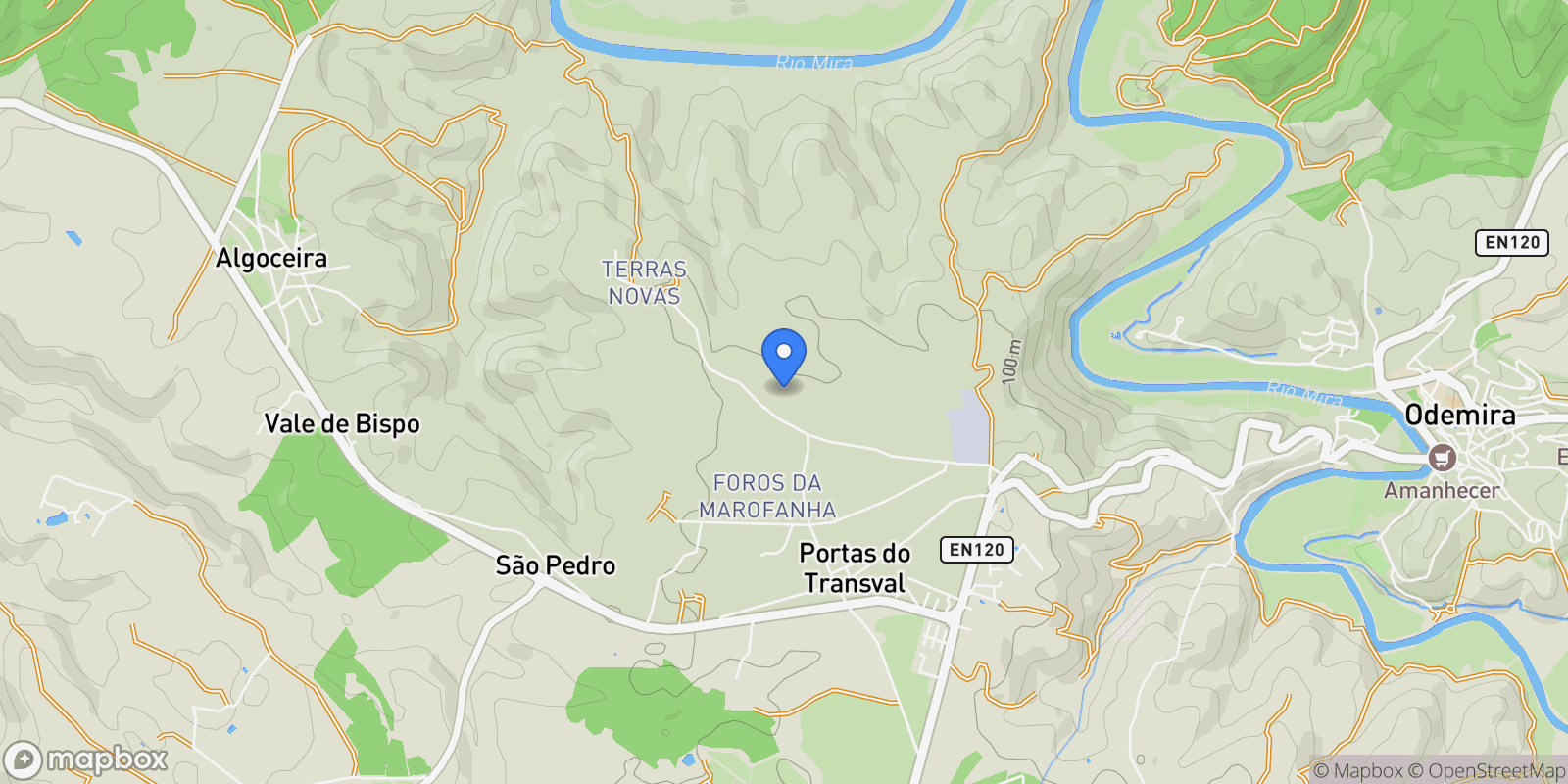 Map showing Maceirinha, Sao Salvador e Santa Maria, Beja District, Portugal.