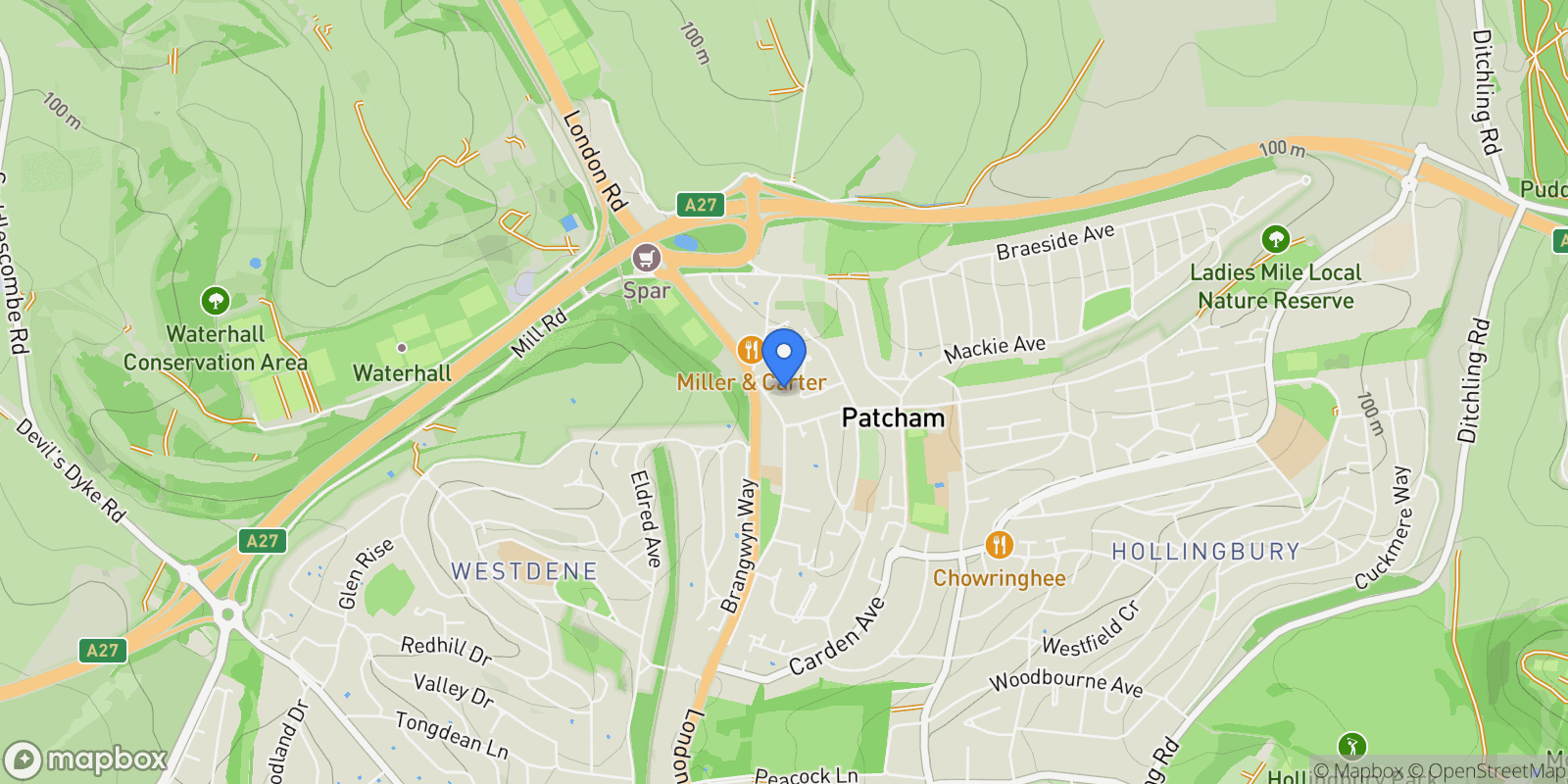 Map showing 18 Old Patcham Mews, Brighton, BN1 8YW, Brighton and Hove, England, United Kingdom.