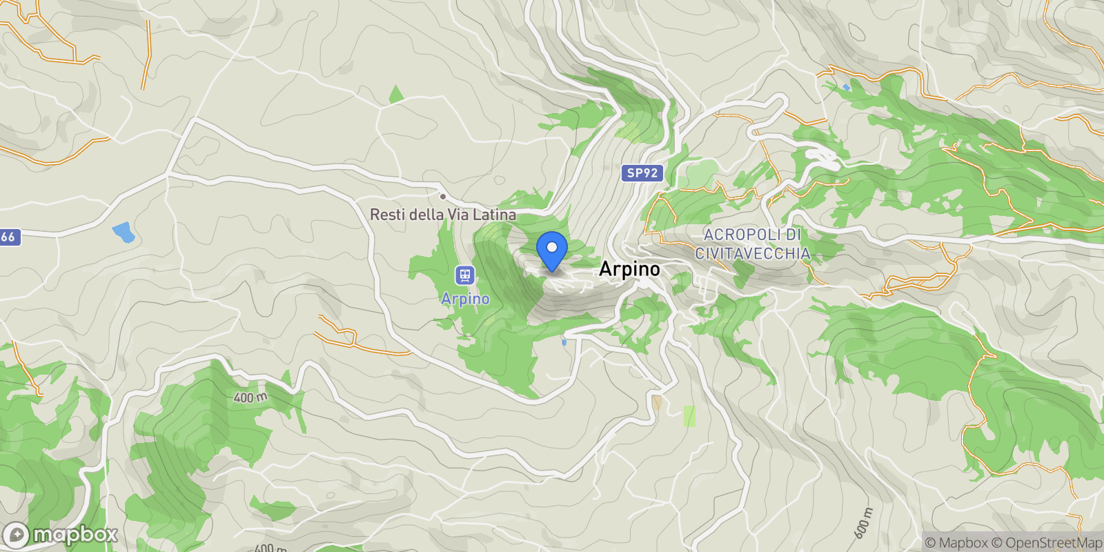 Map showing Via Capitano Federico Ciccodicola, 49, 03033 Arpino FR, Italy, Arpino, Lazio, Italy.