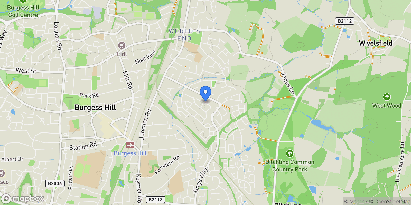 Map showing 54 Bonnet Lane, Burgess Hill, RH15 0FQ, Burgess Hill, England, United Kingdom.