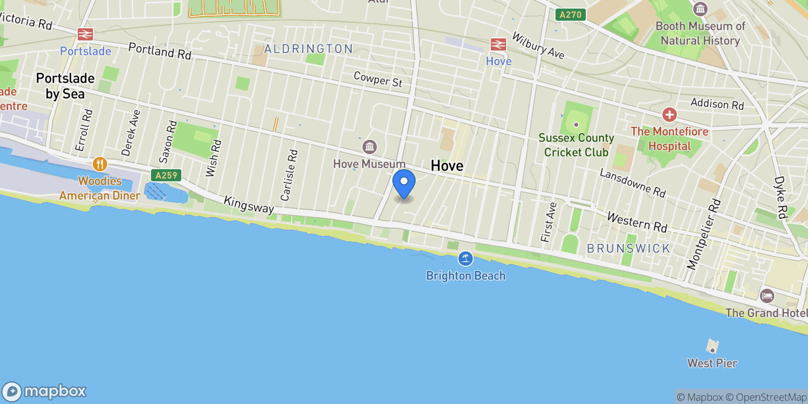 Map showing Flat 5, 21 Vallance Gardens, Hove, BN3 2DB, Brighton and Hove, England, United Kingdom.