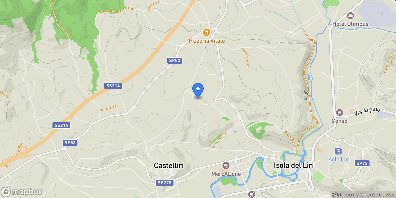 Map showing Via Calcara Fontanino, 70, 03036 Isola del Liri FR, Italy, Lazio, Italy.