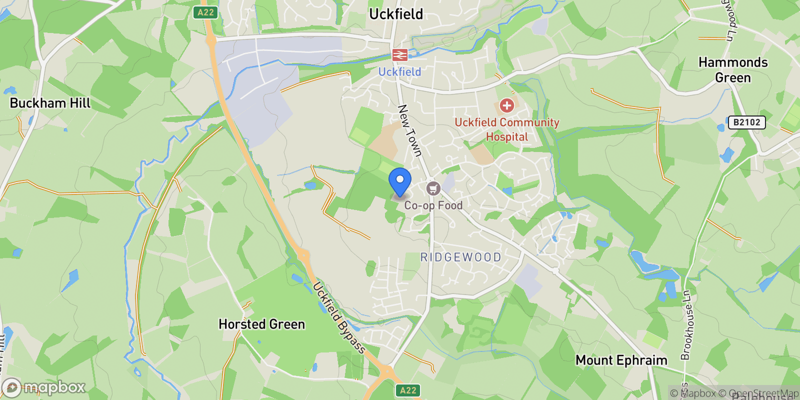 Map showing 40c New Barn Lane, Ridgewood, Uckfield, TN22 5EL, Uckfield, England, United Kingdom.