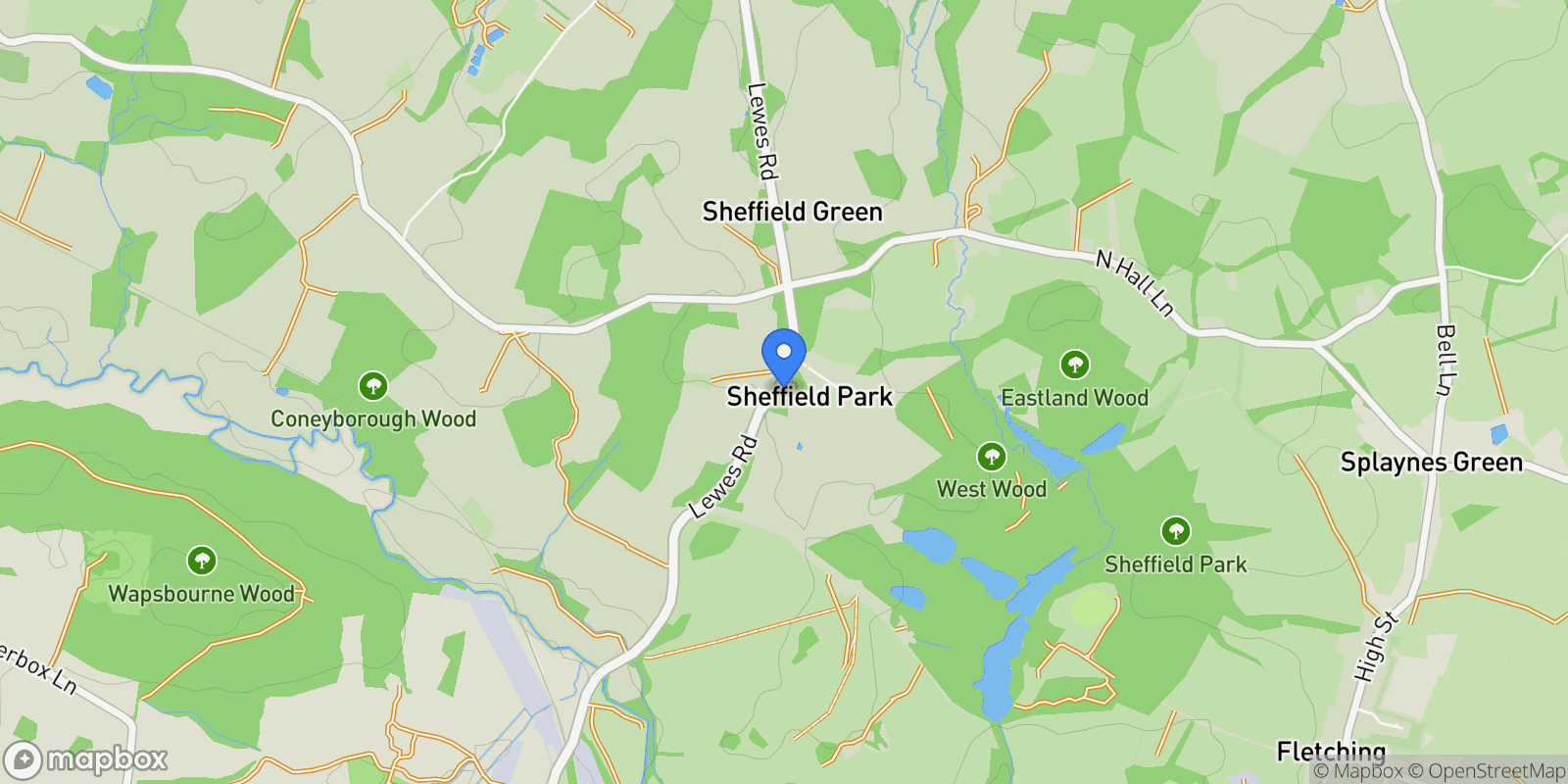 Map showing 3 Sawyard Cottages, Sheffield Park, Uckfield, TN22 3QP, Sheffield Green, England, United Kingdom.