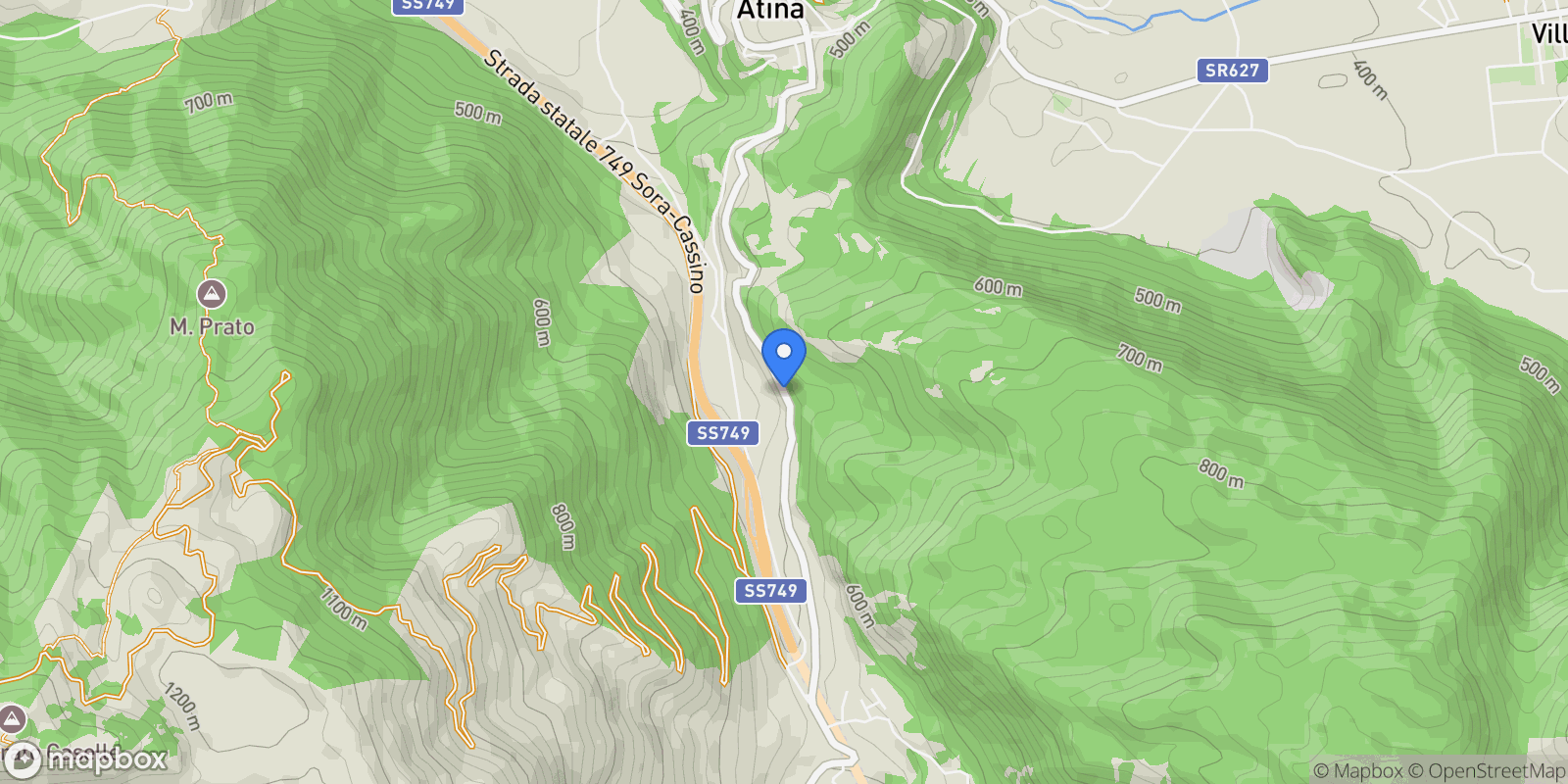 Map showing Via Capodichina, 03042 Atina FR, Italy, Lazio, Italy.