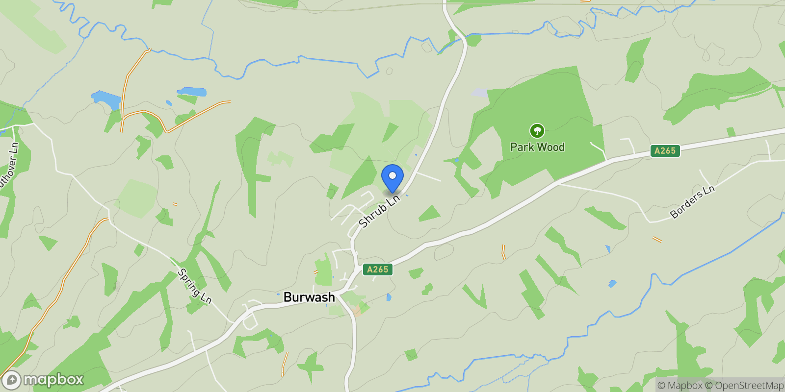 Map showing 83a Shrub Lane, Burwash, TN19 7BU, Burwash, England, United Kingdom.