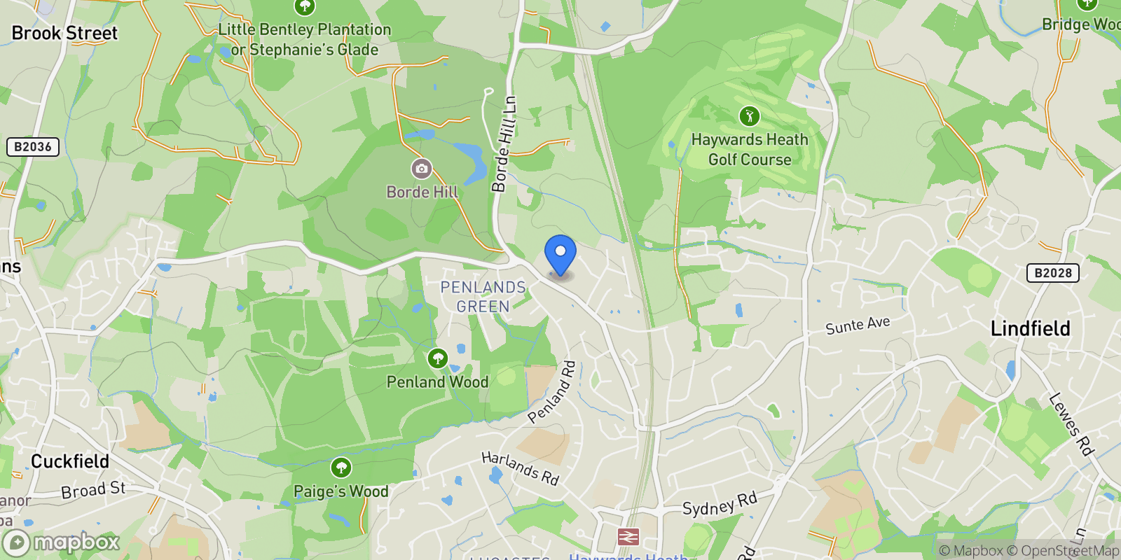 Map showing Ferndown, 30 Balcombe Road, Haywards Heath, RH16 1PF, Haywards Heath, England, United Kingdom.