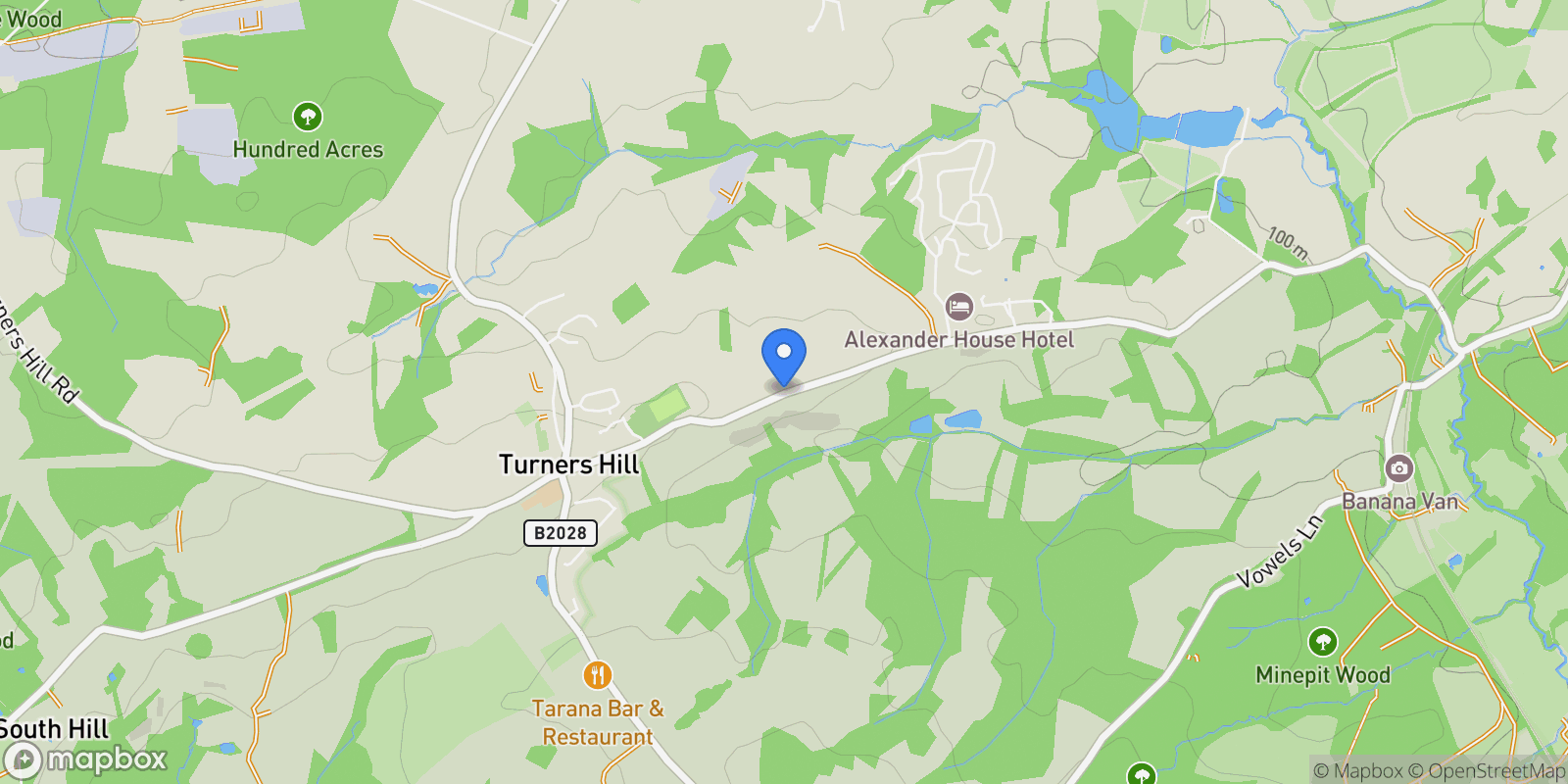 Map showing Burleigh Arches Farmhouse East Street, Turners Hill, Crawley, RH10 4QA, Crawley, England, United Kingdom.
