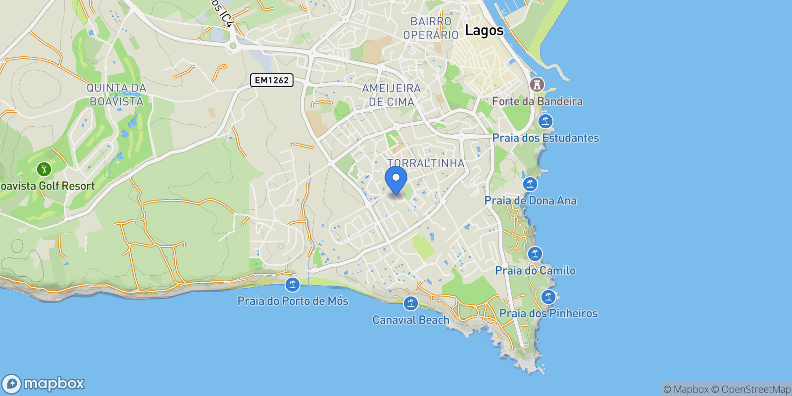 Map showing Rua Diamantino José Furtado Franco, Sao Goncalo de Lagos, Algarve, Portugal.