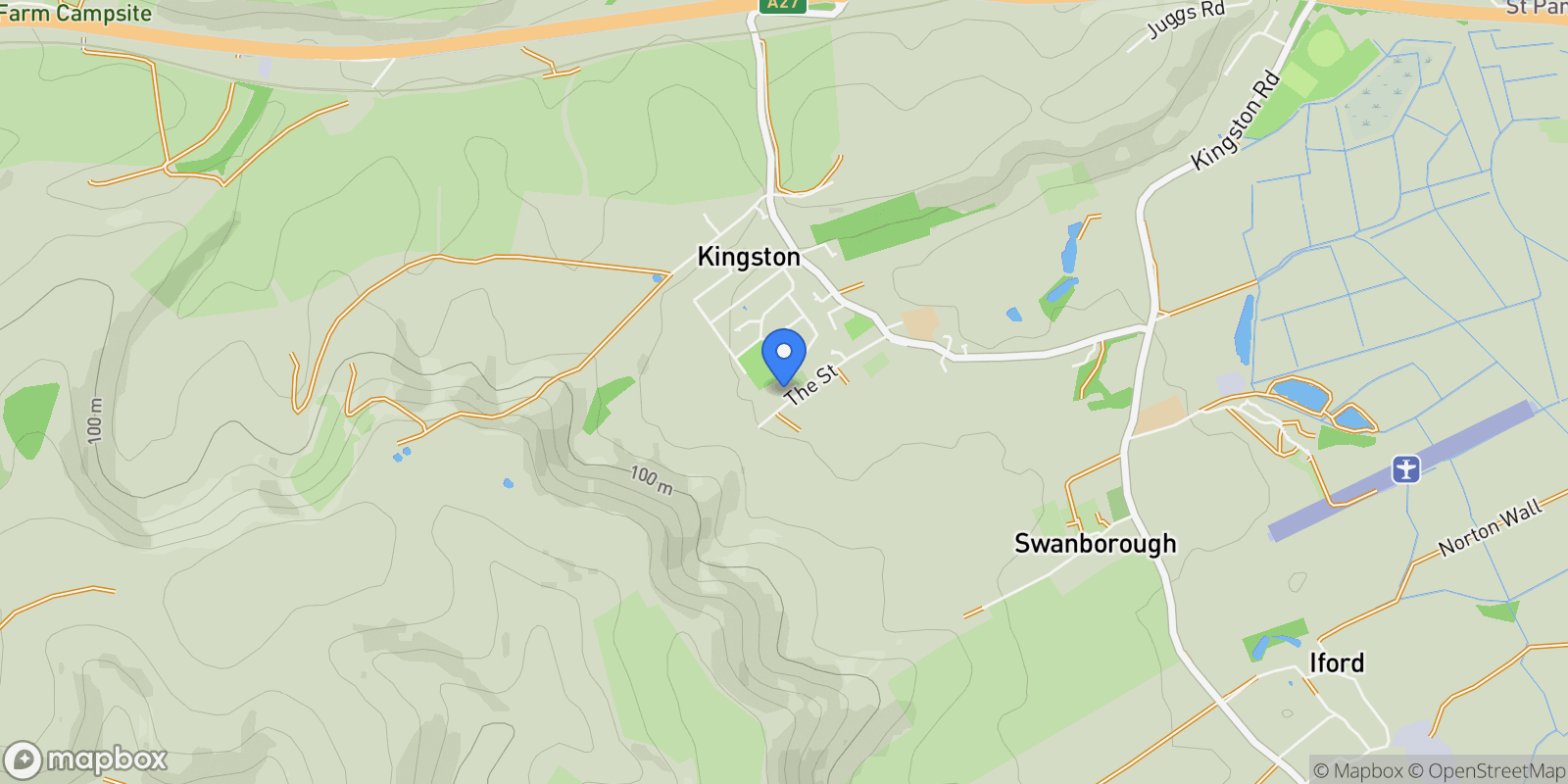 Map showing Juggs Way The Street, Kingston, Lewes, BN7 3PD, Kingston, England, United Kingdom.