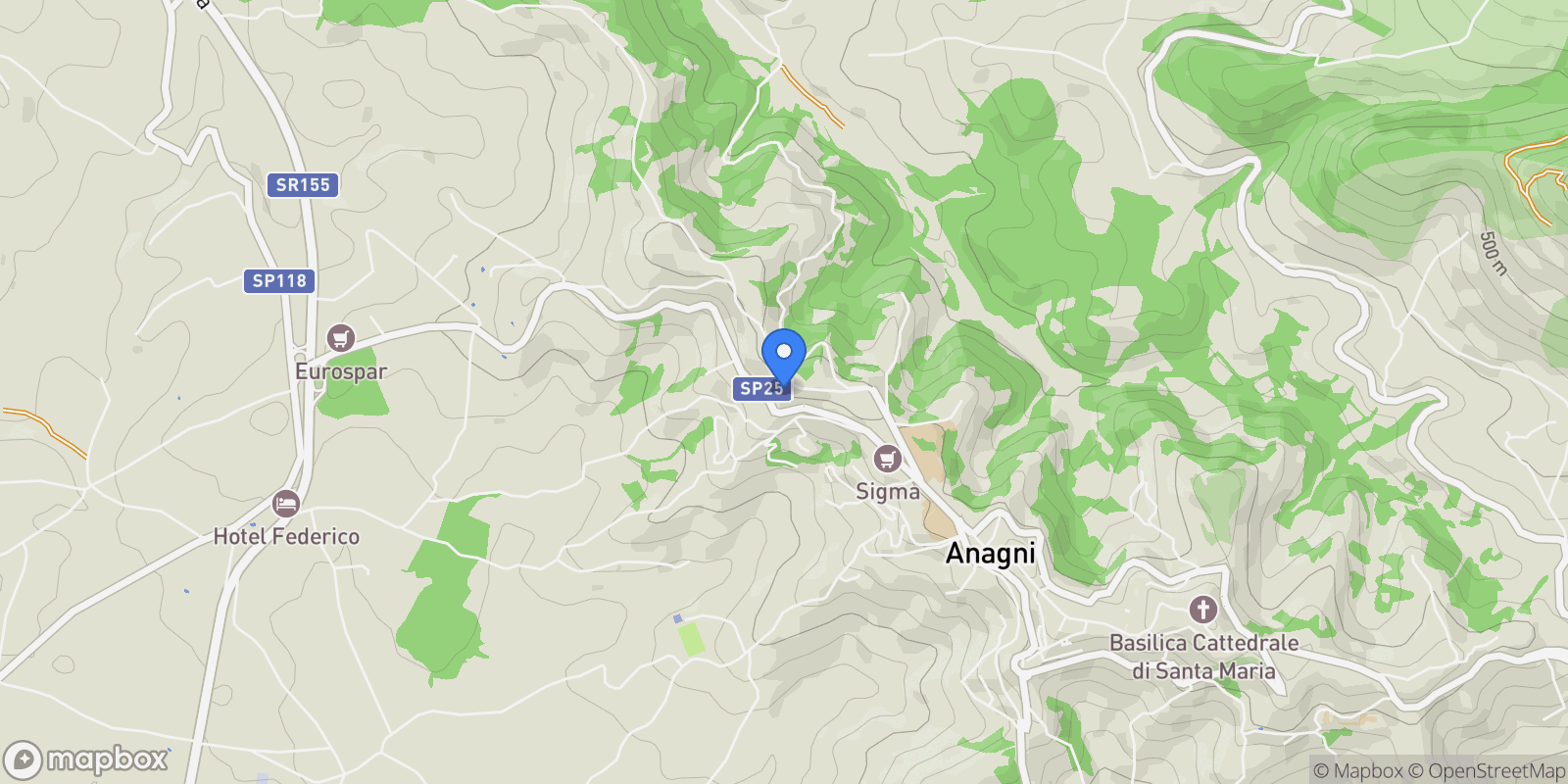 Map showing Via Calzatora, 19, 03012 Anagni FR, Italy, Anagni, Lazio, Italy.