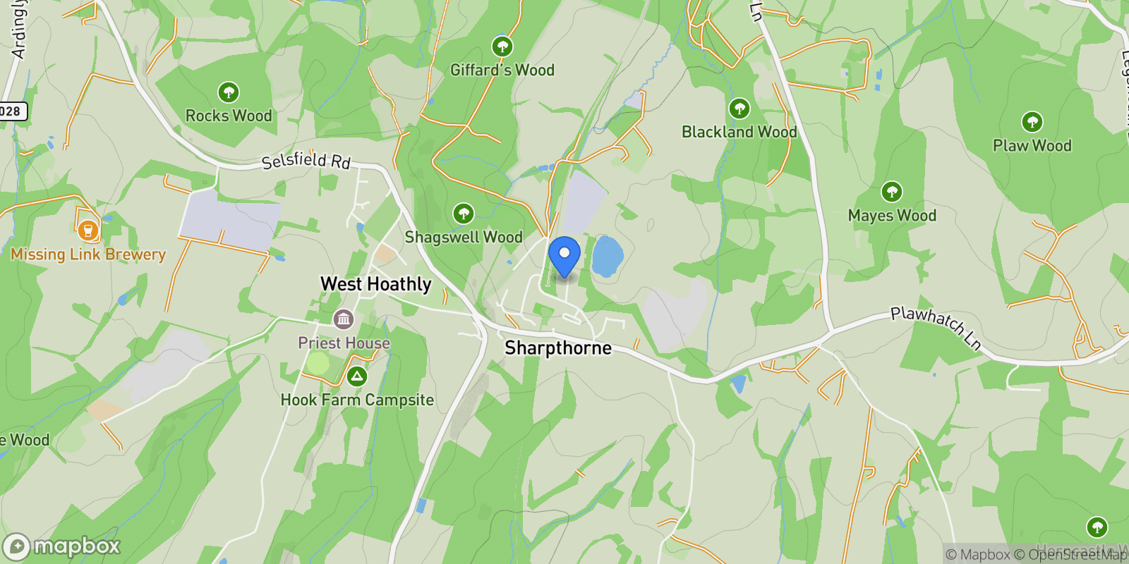 Map showing 15 Hamsey Road, Sharpthorne, East Grinstead, RH19 4PA, Sharpthorne, England, United Kingdom.