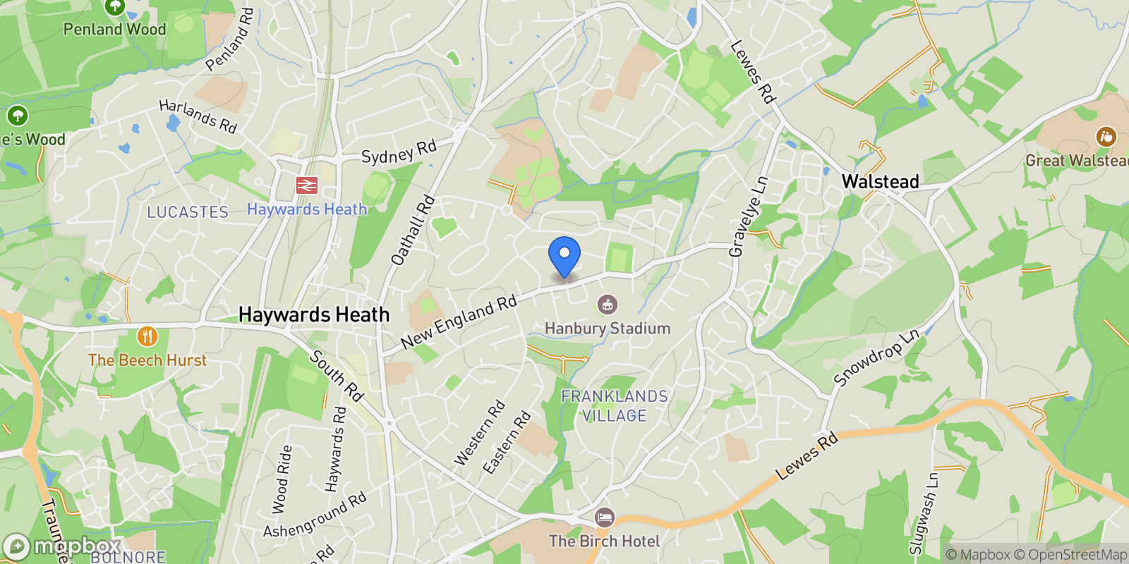 Map showing 17 America Lane, Haywards Heath, RH16 3PZ, Haywards Heath, England, United Kingdom.