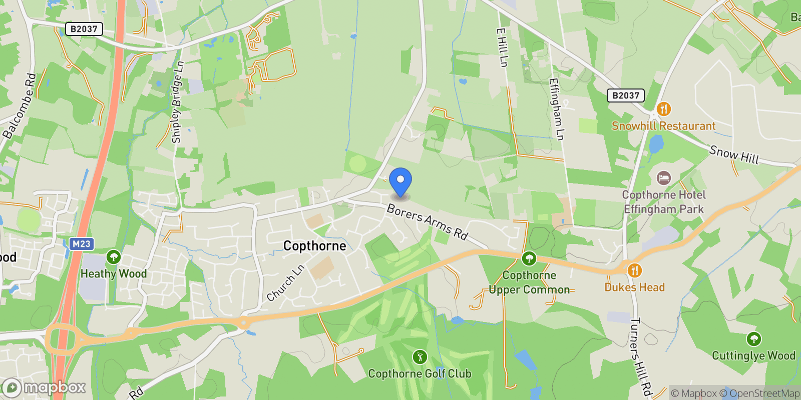 Map showing 2 Maynard Close, Copthorne, Crawley, RH10 3XZ, Copthorne, England, United Kingdom.
