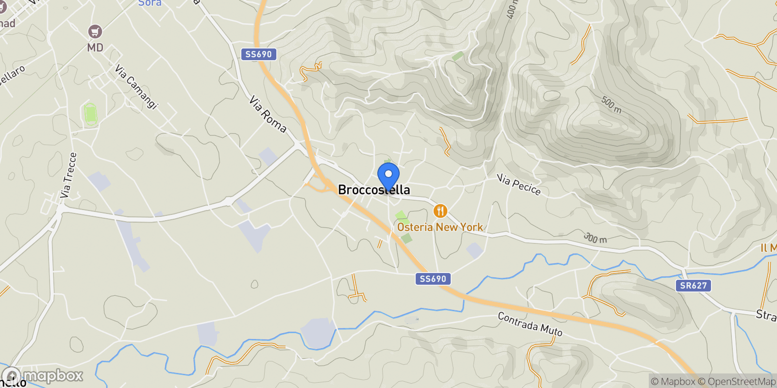 Map showing 03030 Broccostella, Province of Frosinone, Italy, Broccostella, Lazio, Italy.