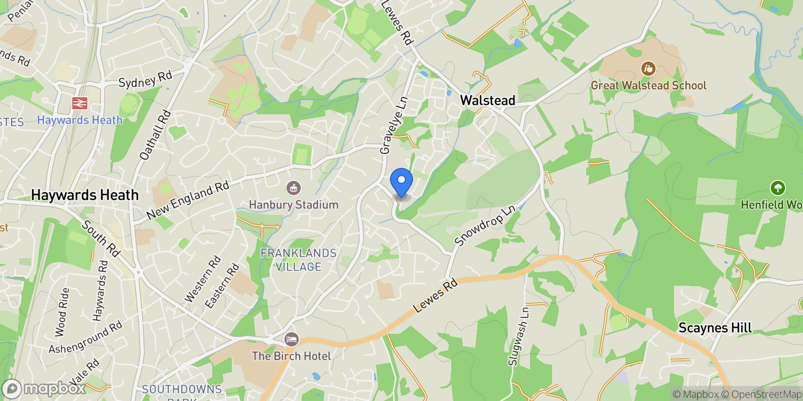 Map showing 16 Speedwell Drive, Lindfield, Haywards Heath, RH16 2FY, Walstead, England, United Kingdom.