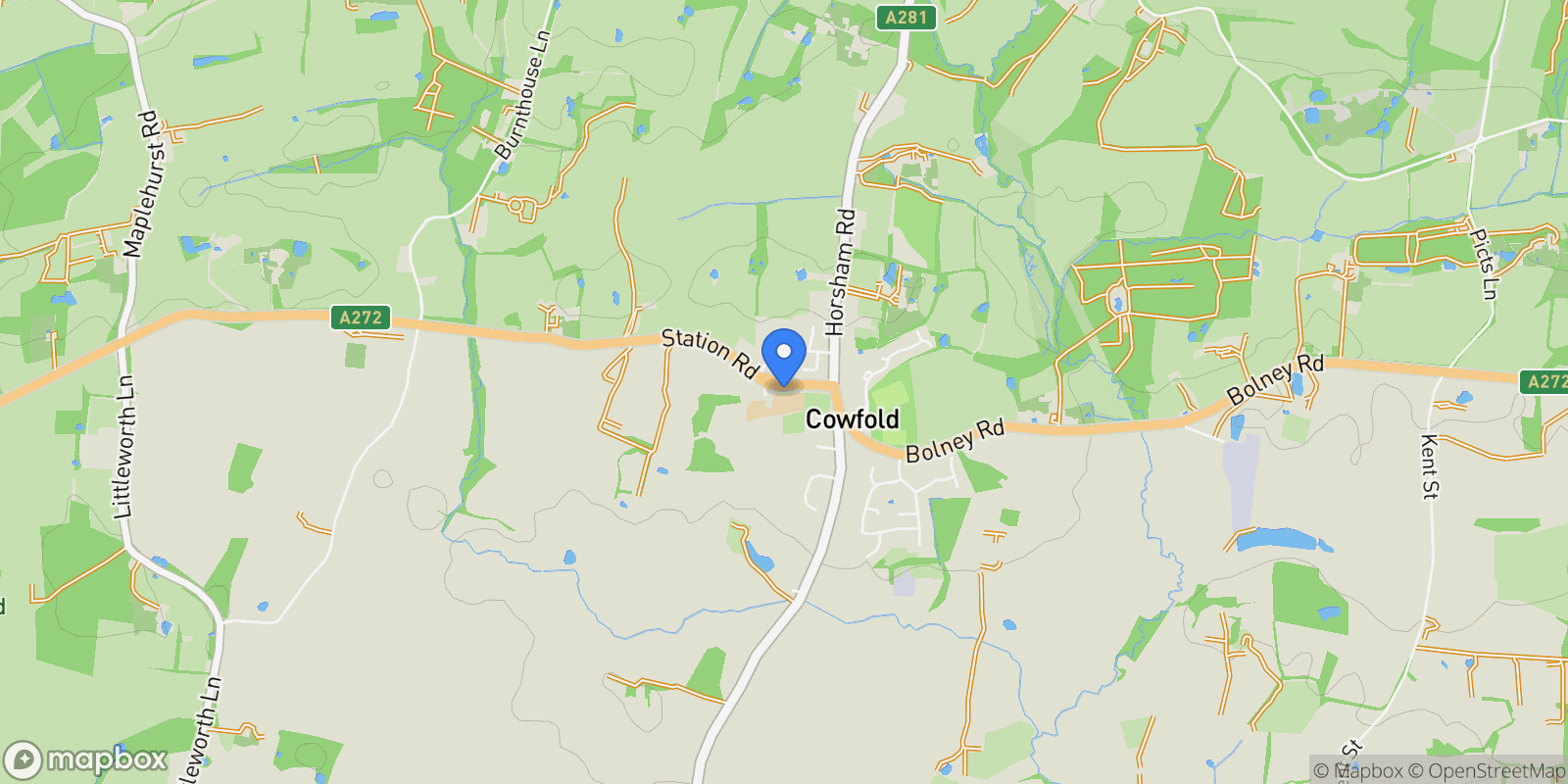 Map showing The New House, Church Path Station Road, Cowfold, Horsham, RH13 8DA, Cowfold, England, United Kingdom.