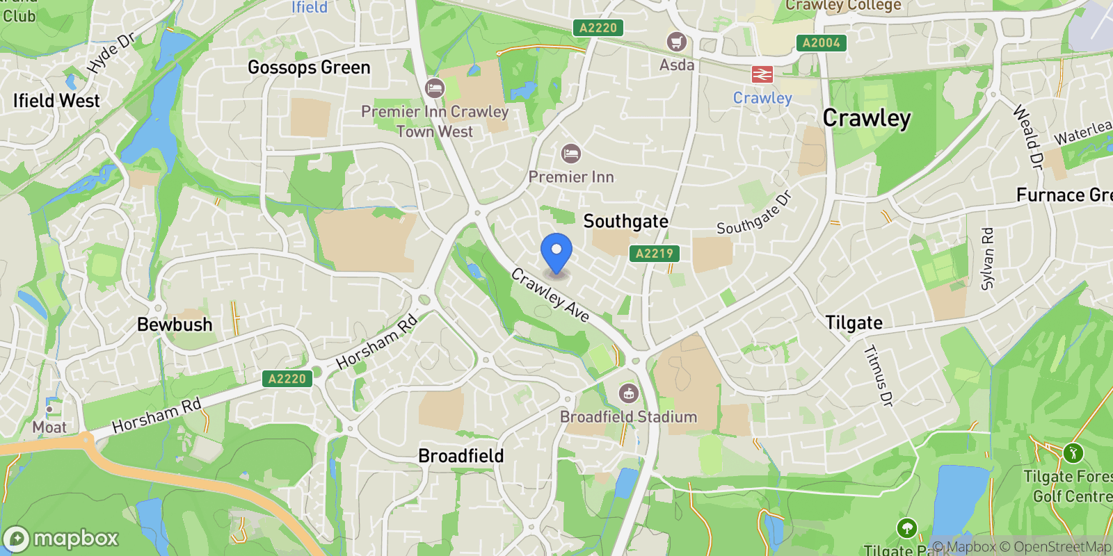Map showing 60 Darleydale, Crawley, RH11 8QS, Crawley, England, United Kingdom.