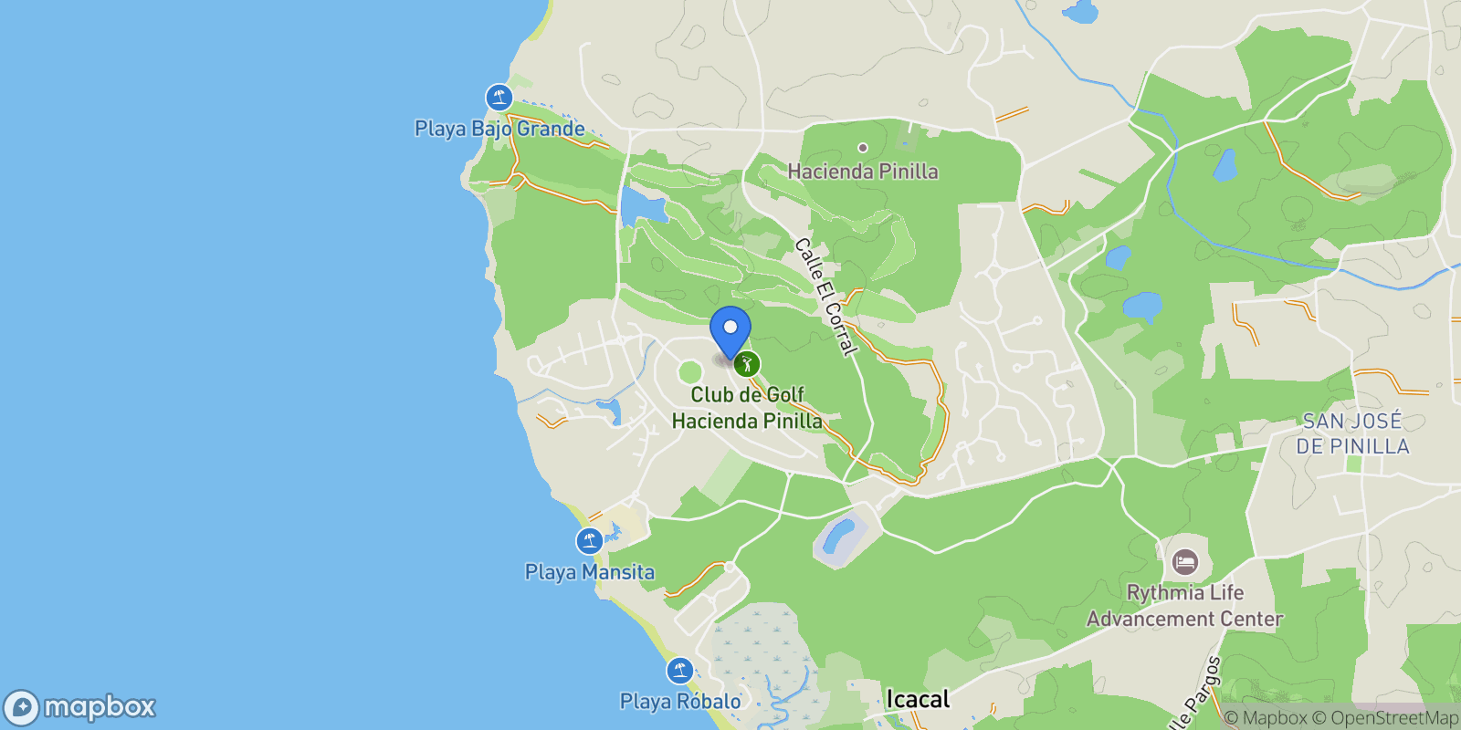 Map showing 7535+6MF, Guanacaste Province, Tamarindo, Costa Rica, Tamarindo, Guanacaste Province, Costa Rica.