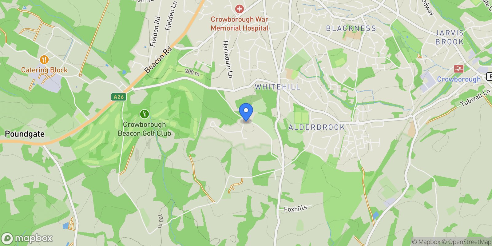 Map showing Pengowen High Broom Lane, Crowborough, TN6 3SP, Crowborough, England, United Kingdom.