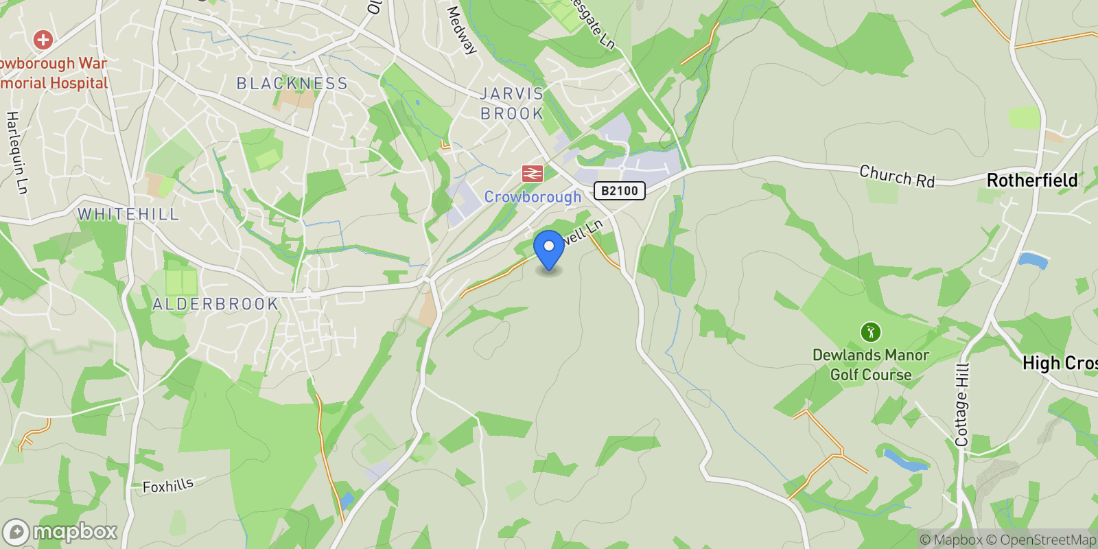 Map showing Tree Tops Tubwell Lane, Crowborough, TN6 3RH, Crowborough, England, United Kingdom.