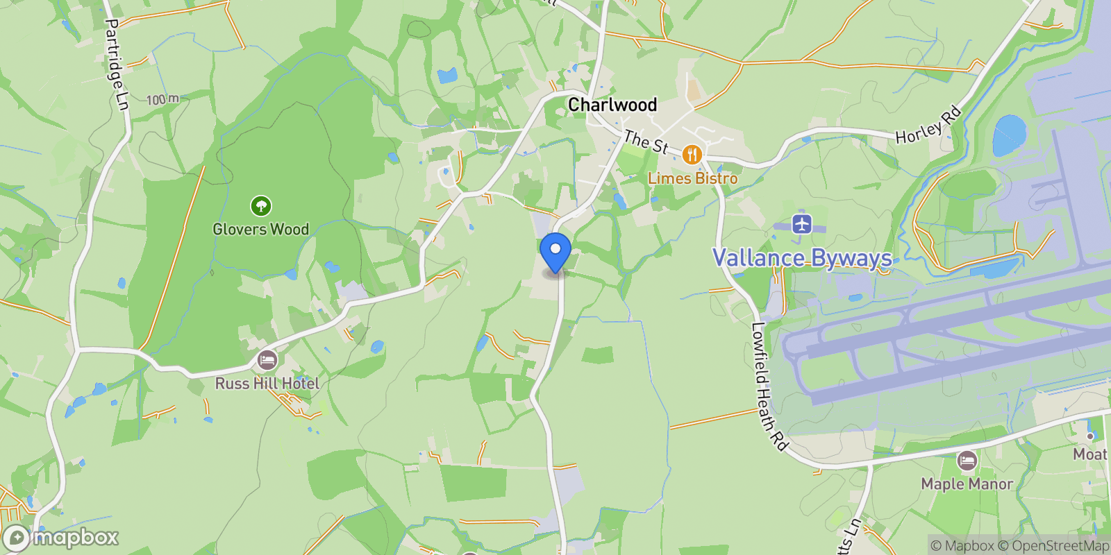 Map showing 3 Elmgrove, Ifield Road, Charlwood, Horley, RH6 0DR, Charlwood, England, United Kingdom.