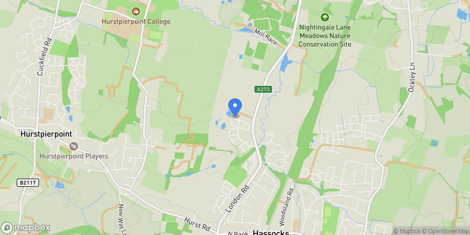 Map showing 44 Wentworth Road, Hassocks, BN6 9SQ, Hassocks, England, United Kingdom.